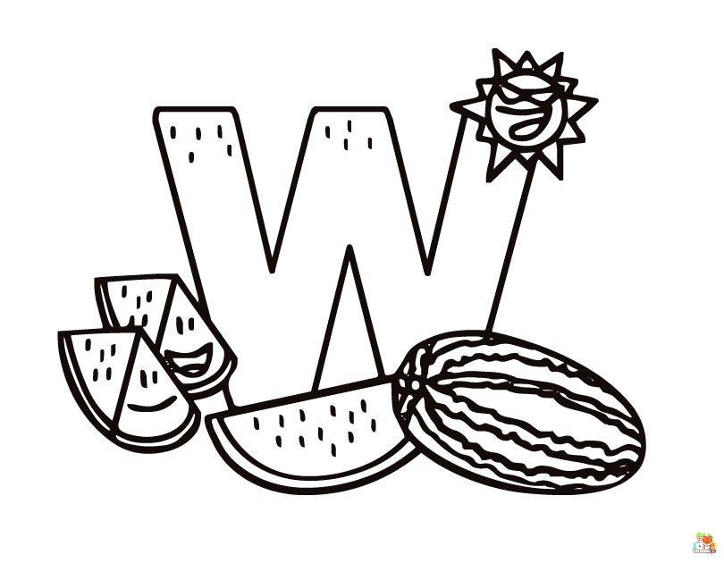 letter w coloring pages to print