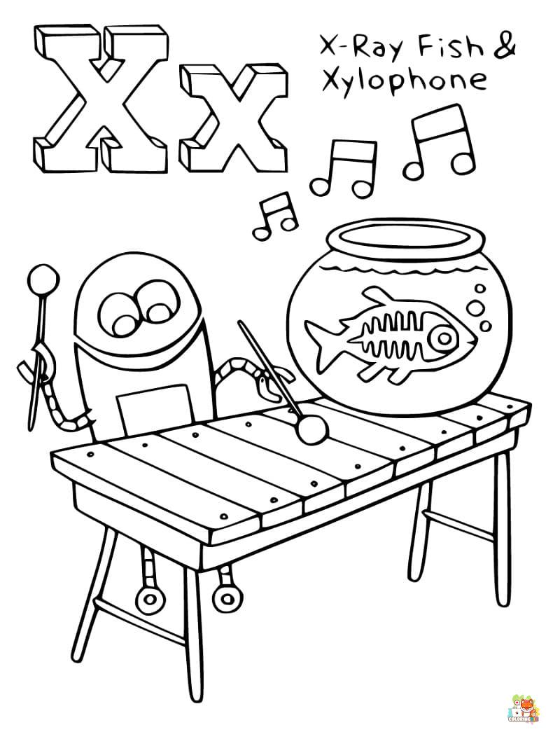 letter x coloring pages free