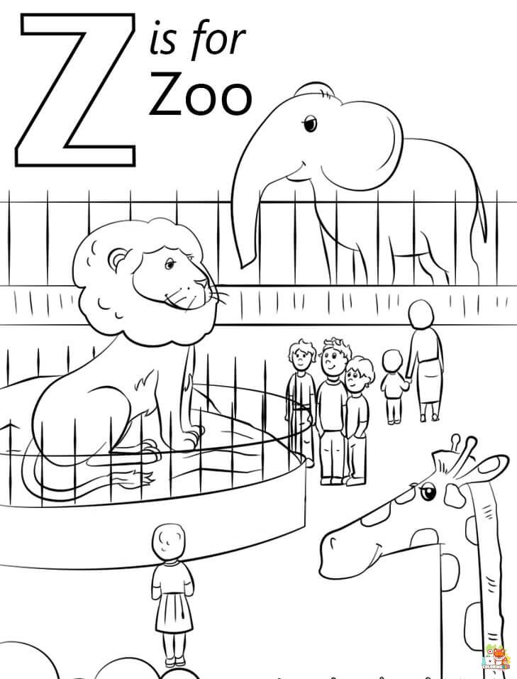 letter z coloring pages free