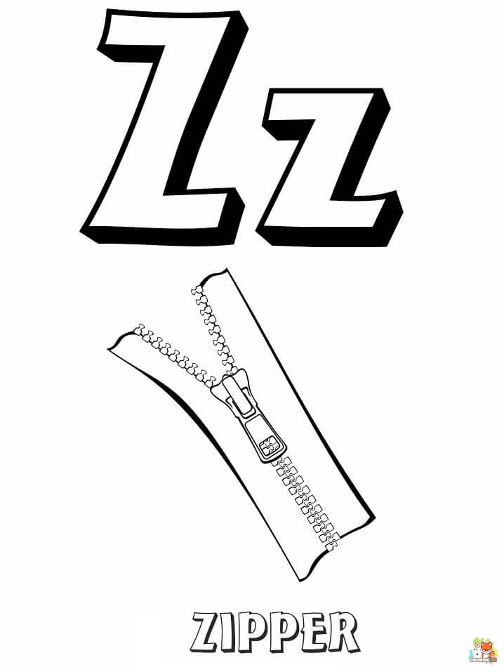 letter z coloring pages printable