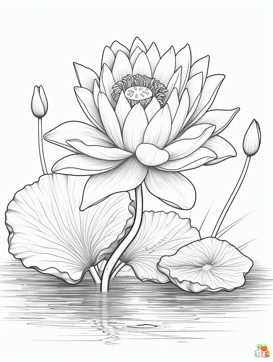 lotus coloring pages 11