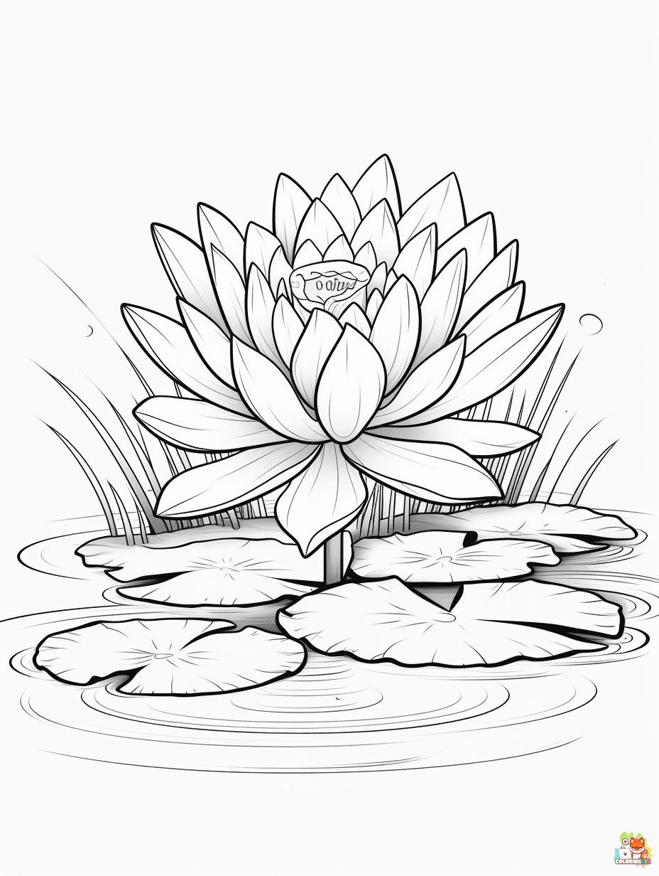 lotus coloring pages 12