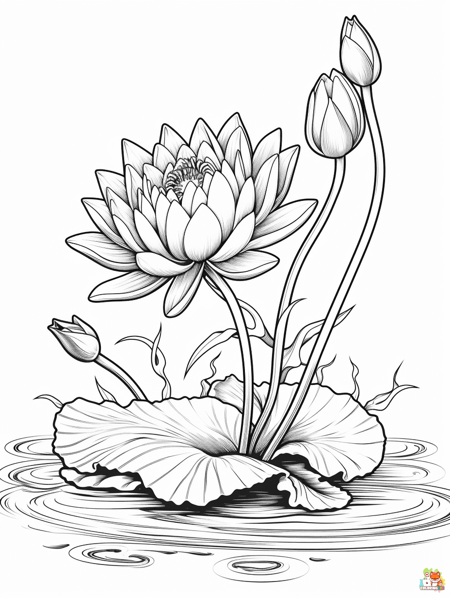lotus coloring pages 3