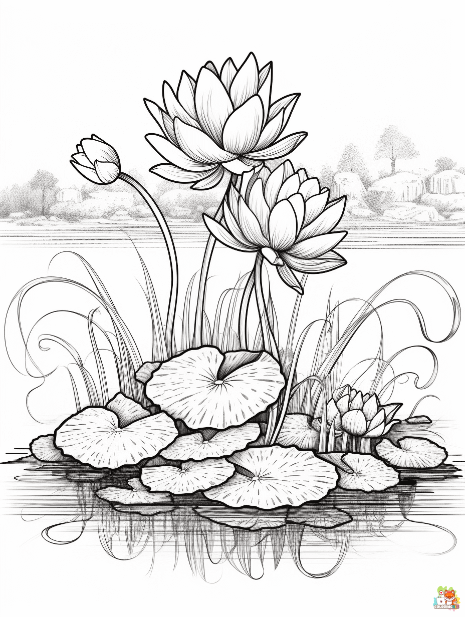 lotus coloring pages 6