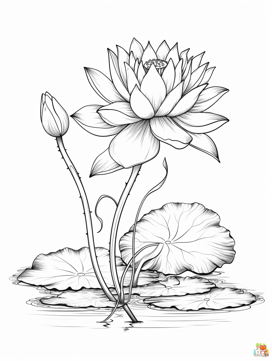 lotus coloring pages 7