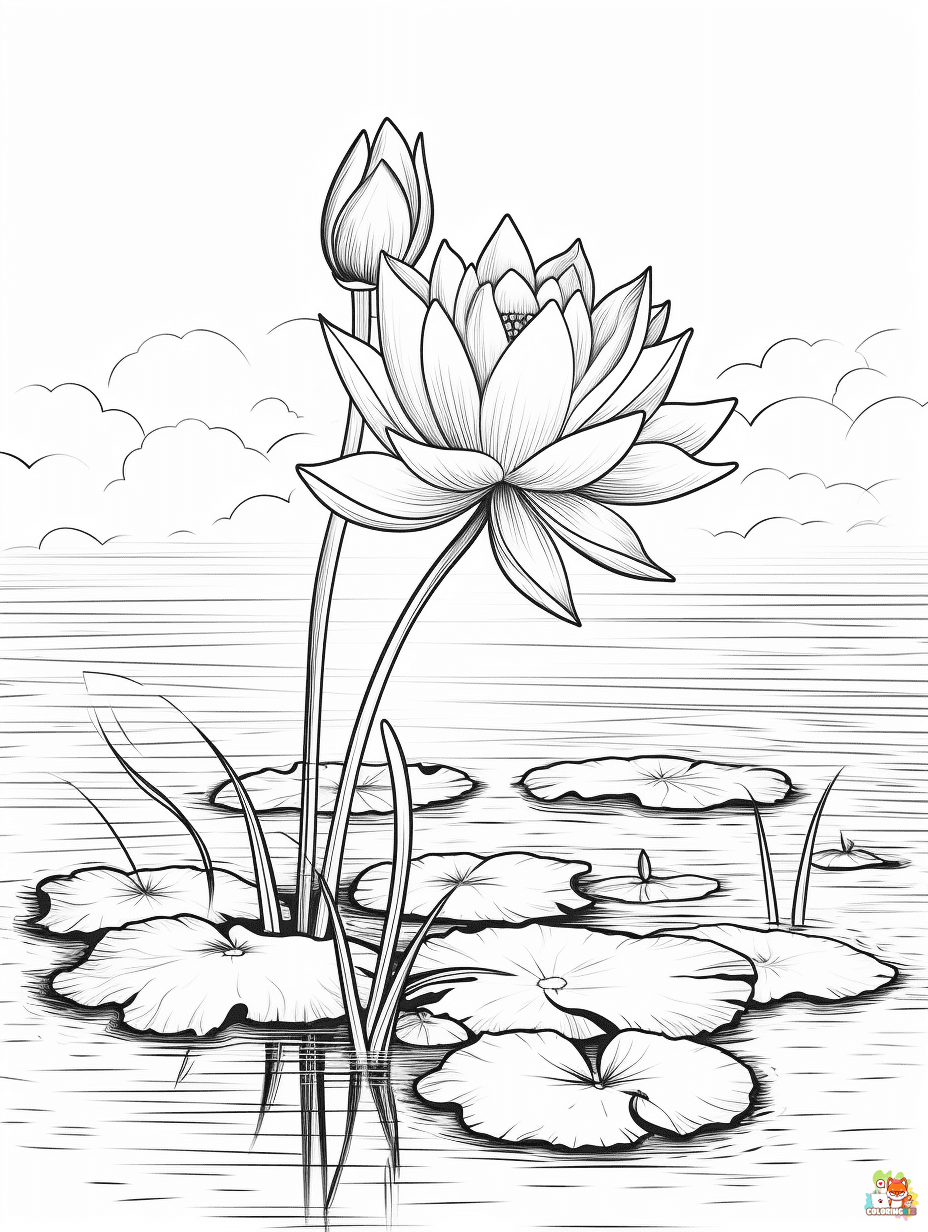 lotus coloring pages 9