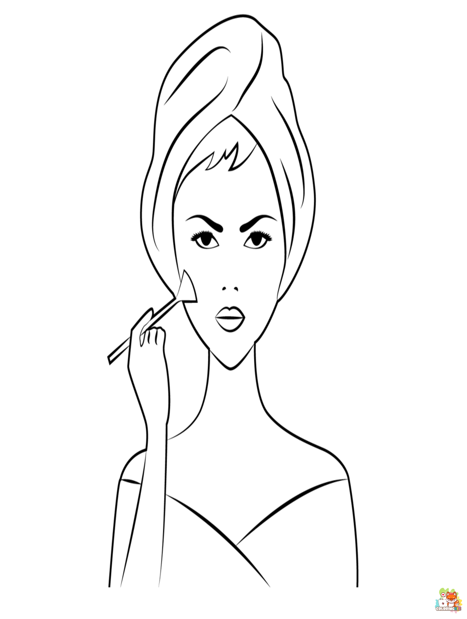 makeup coloring pages printable