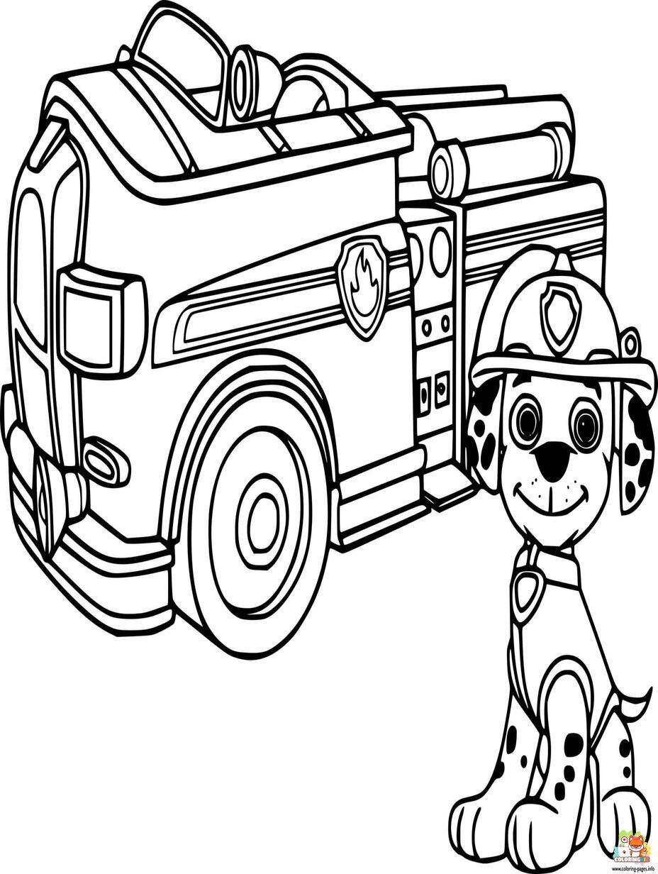 marshall fire truck coloring pages 1
