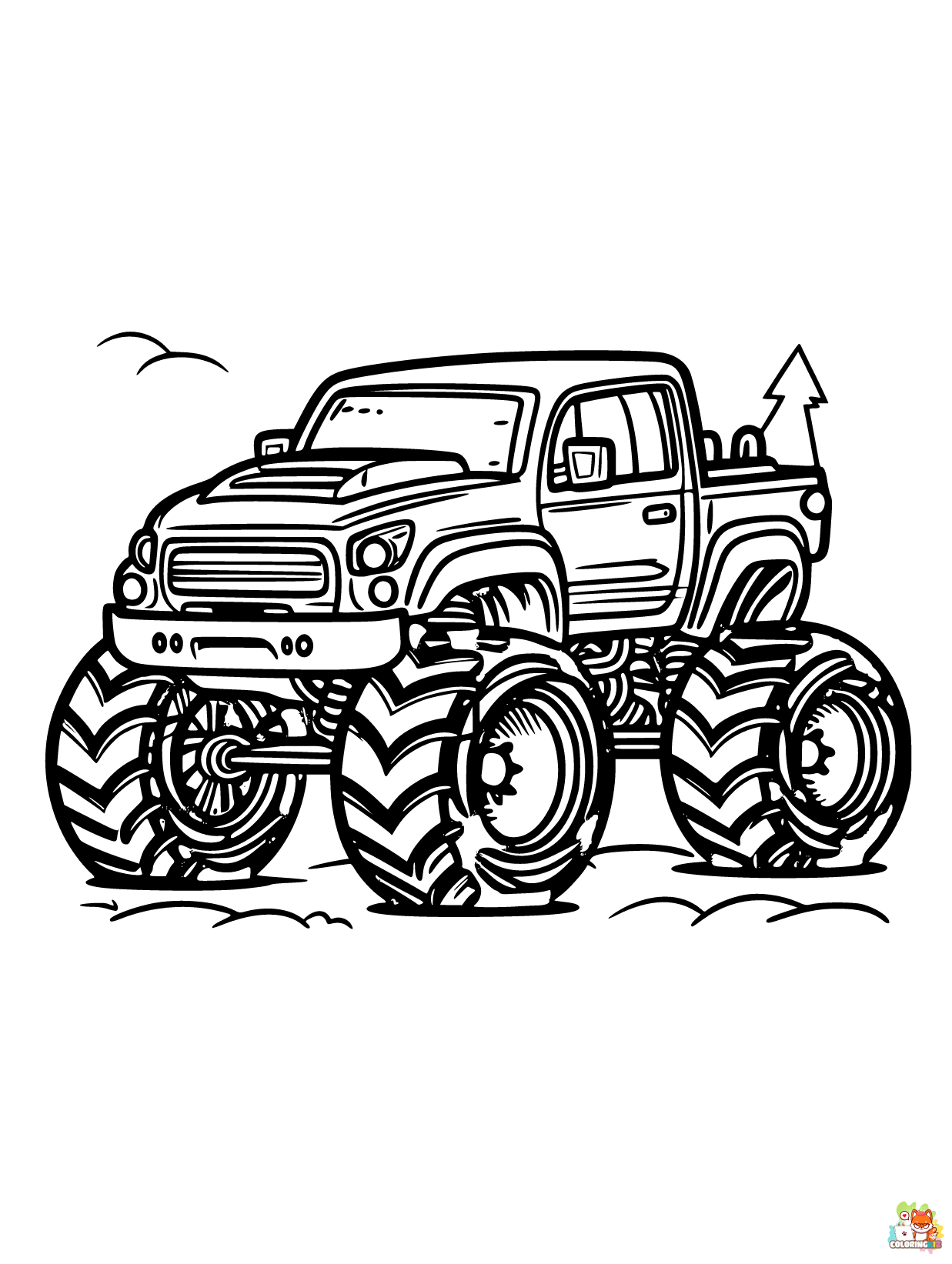 monster truck coloring pages printable free