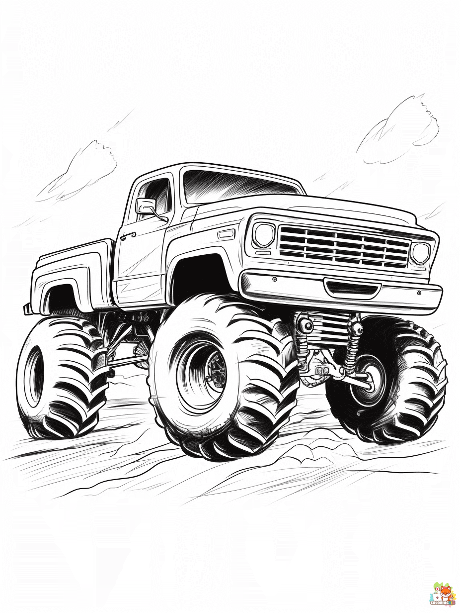 monster truck coloring pages to print