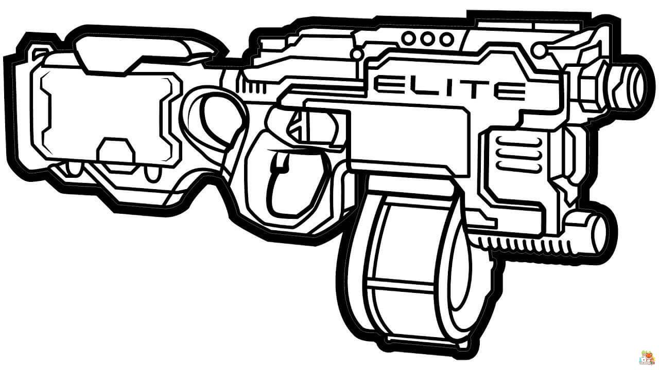 nerf gun coloring pages 4