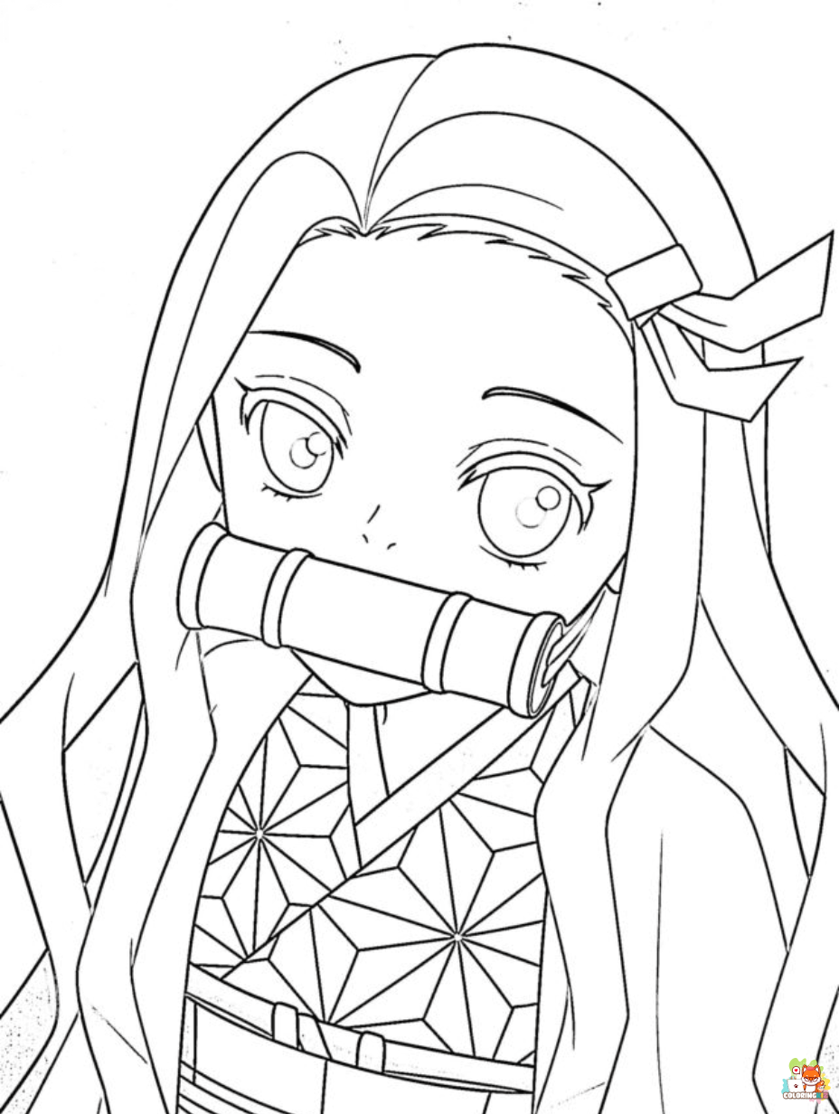 nezuko coloring pages 1