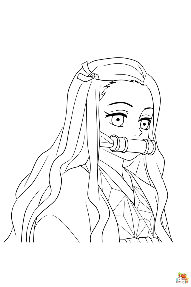 nezuko coloring pages 2