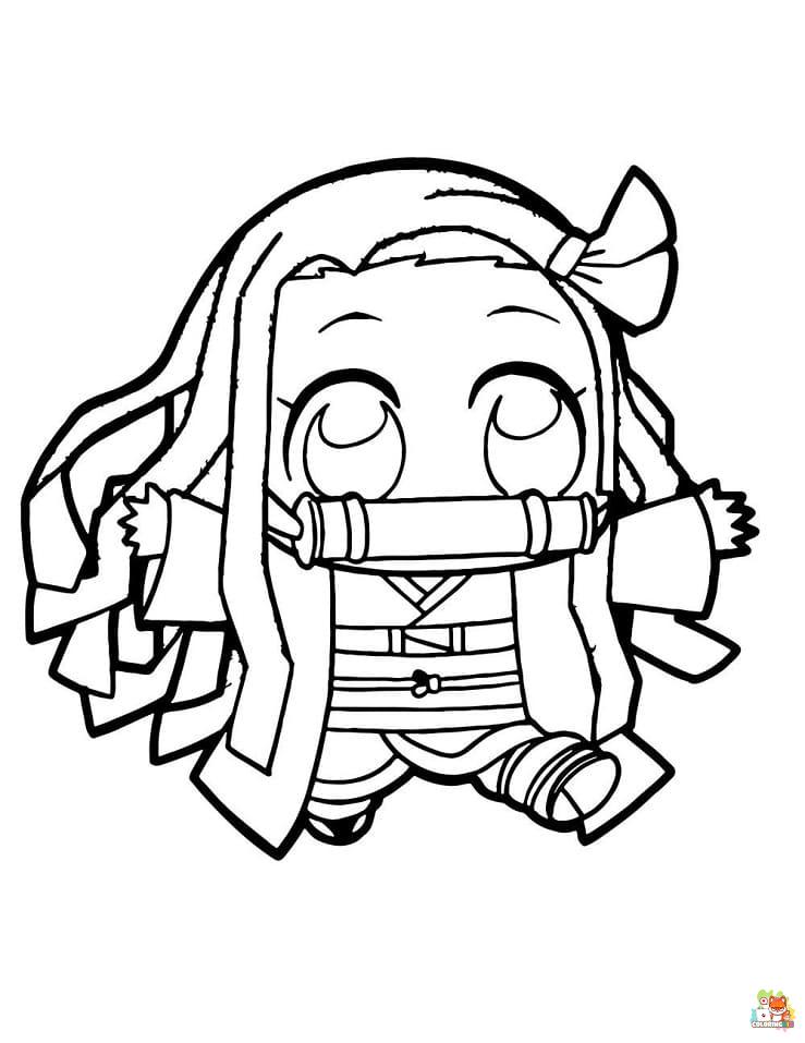 nezuko coloring pages 3