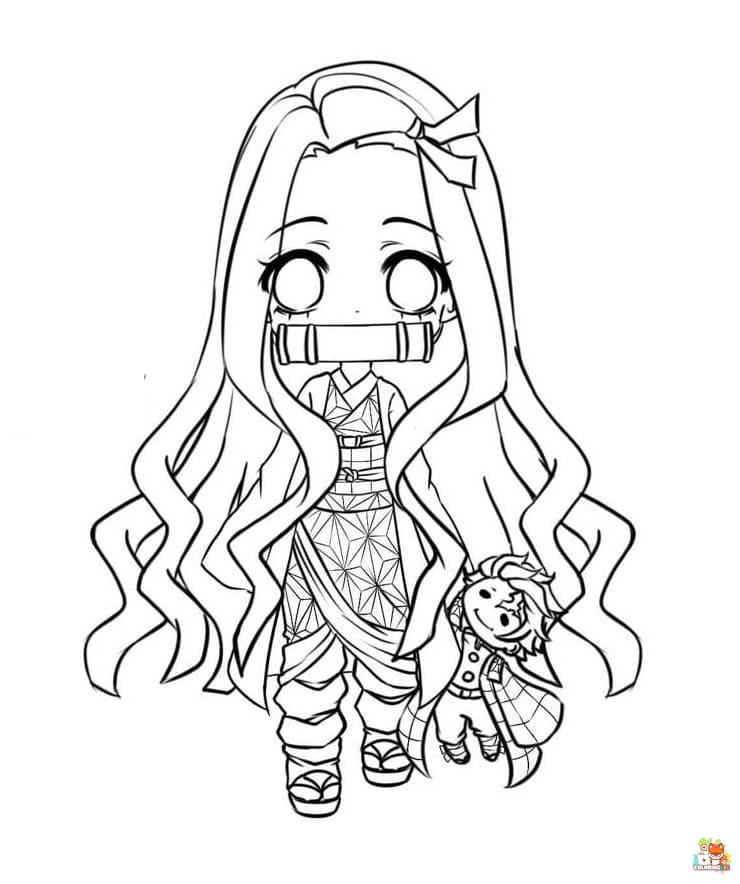 nezuko coloring pages 5