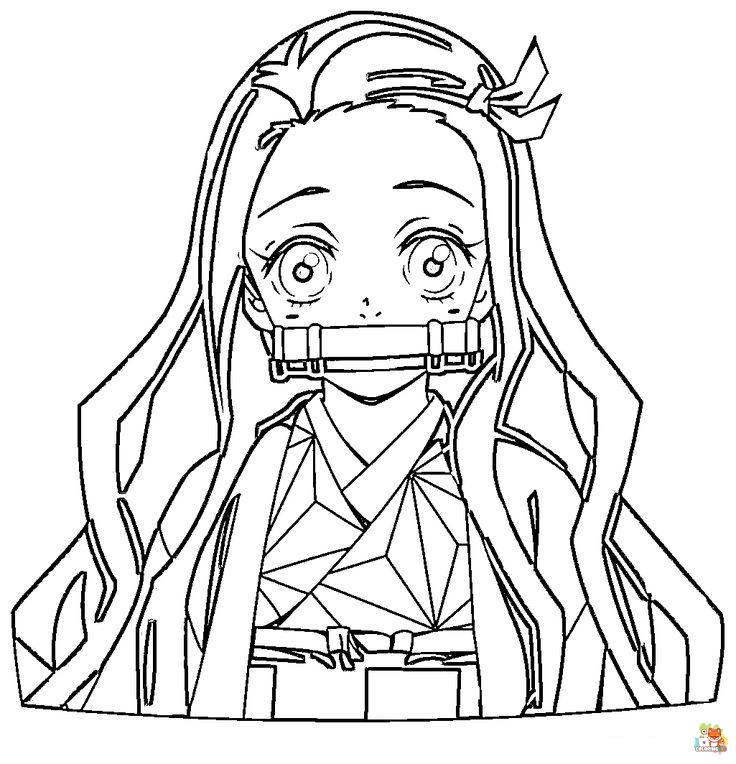 nezuko coloring pages printable