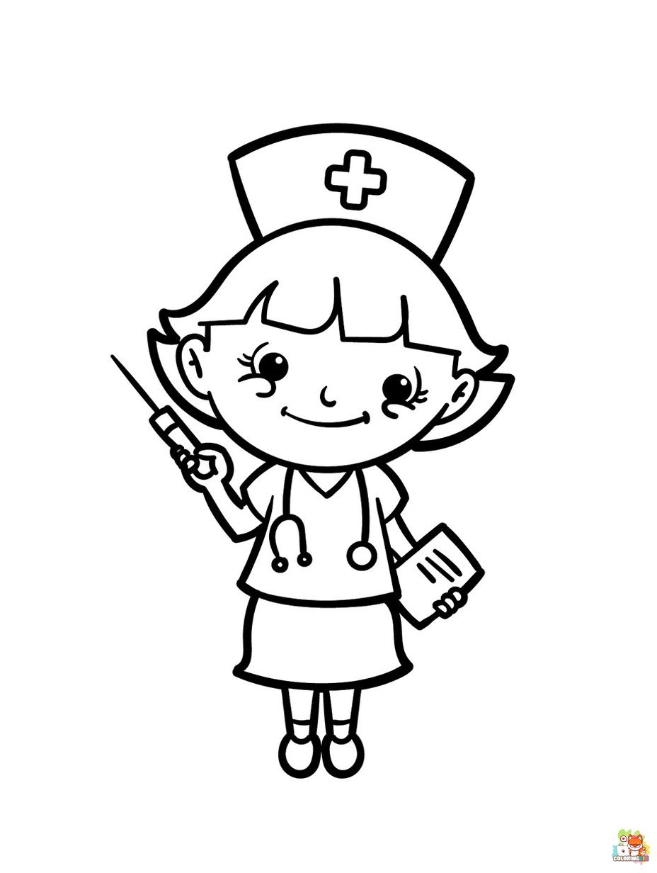 nurse coloring pages to print