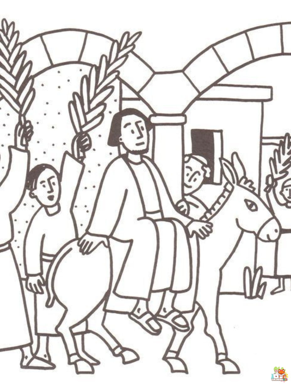 palm sunday coloring pages 1