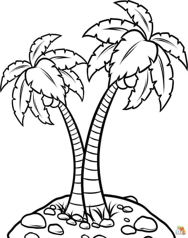 palm tree coloring pages 2