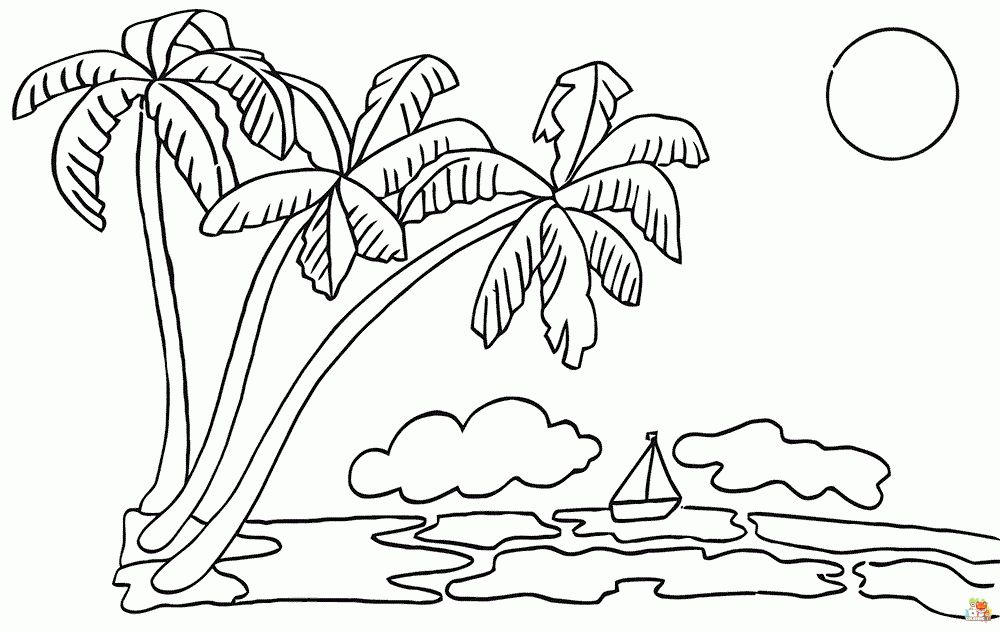 palm tree coloring pages printable free