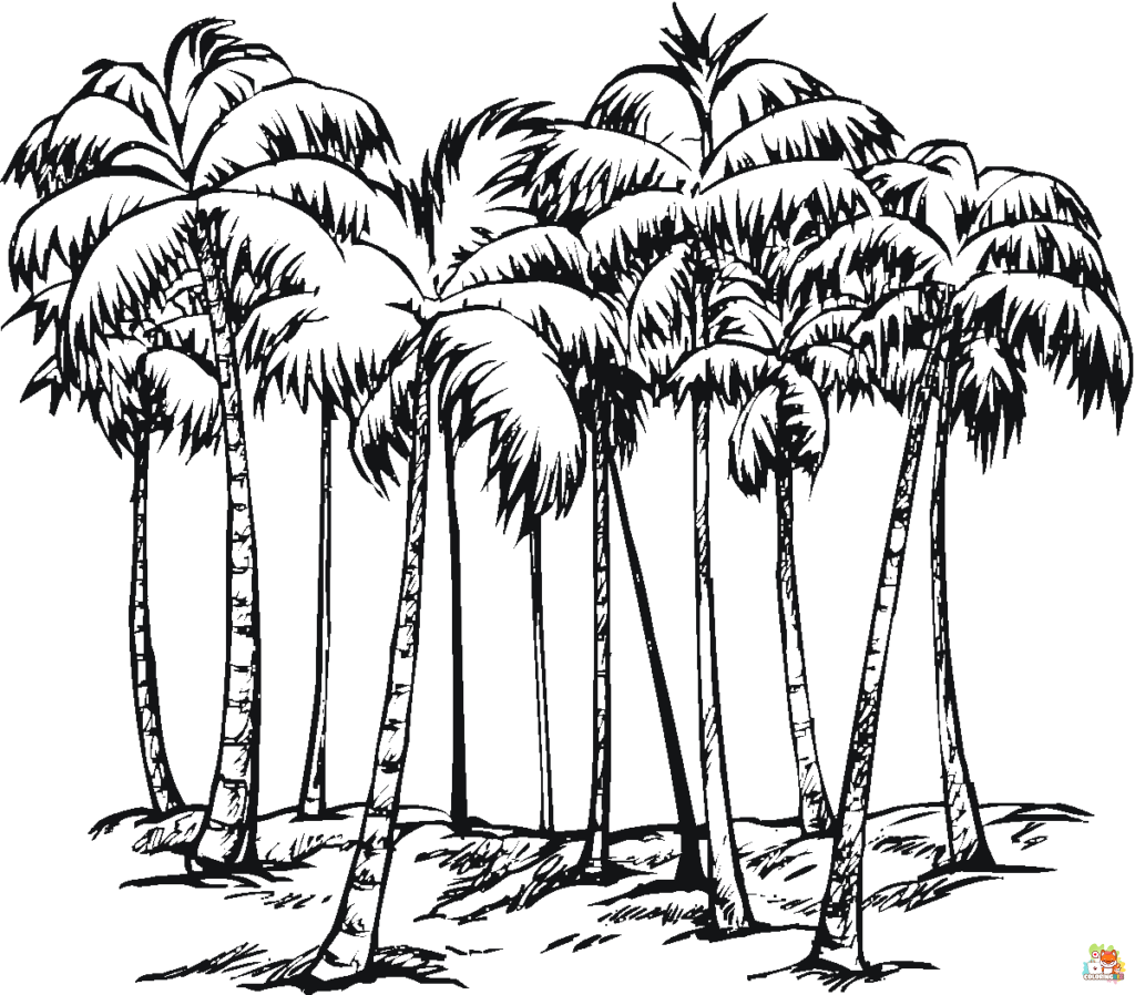palm tree coloring pages to print