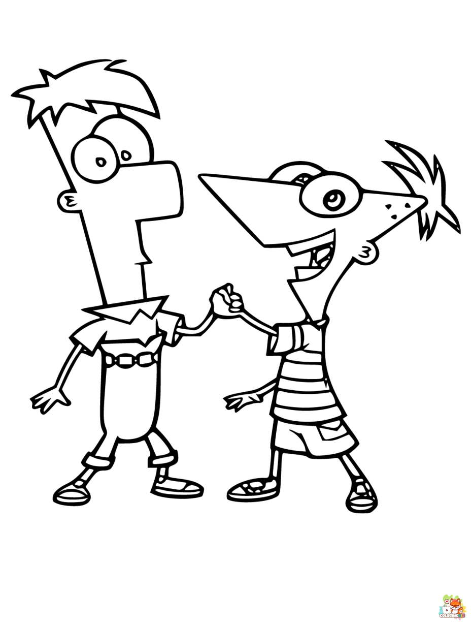 phineas and ferb coloring pages printable
