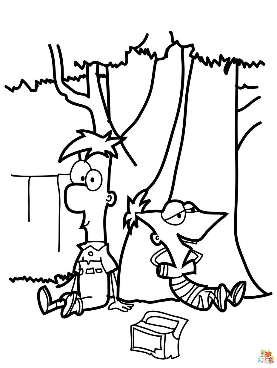 phineas and ferb coloring pages to print