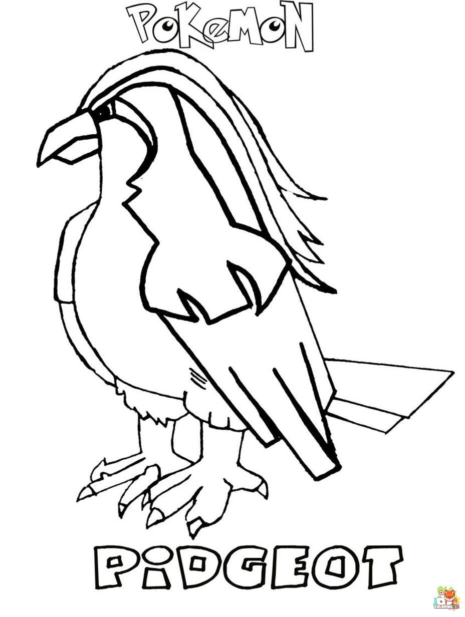 pidgeot coloring pages printable free