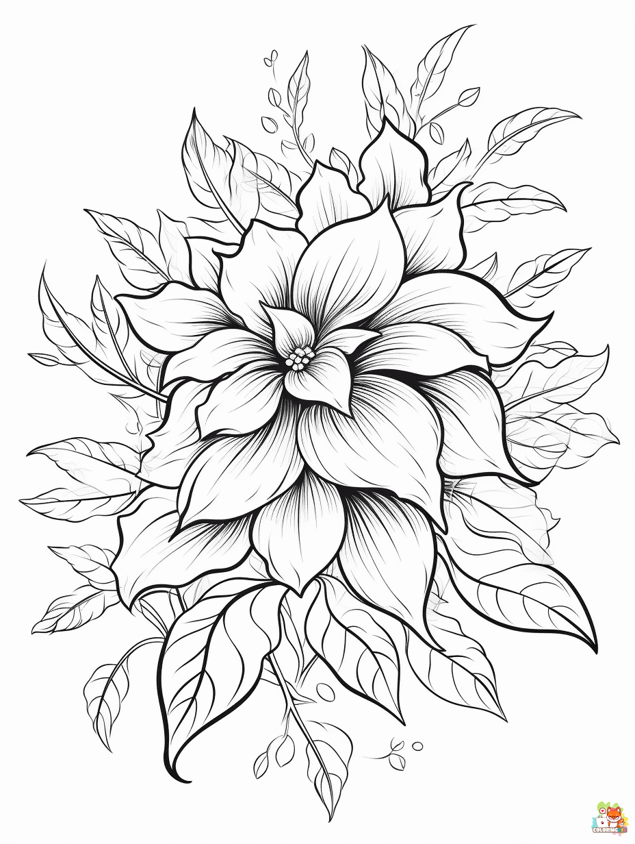 poinsettia coloring pages 1