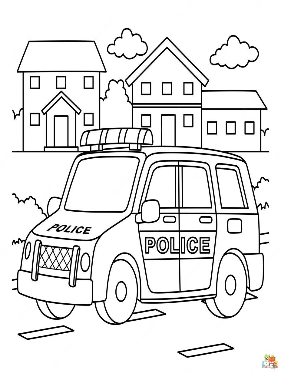 police car coloring pages 1
