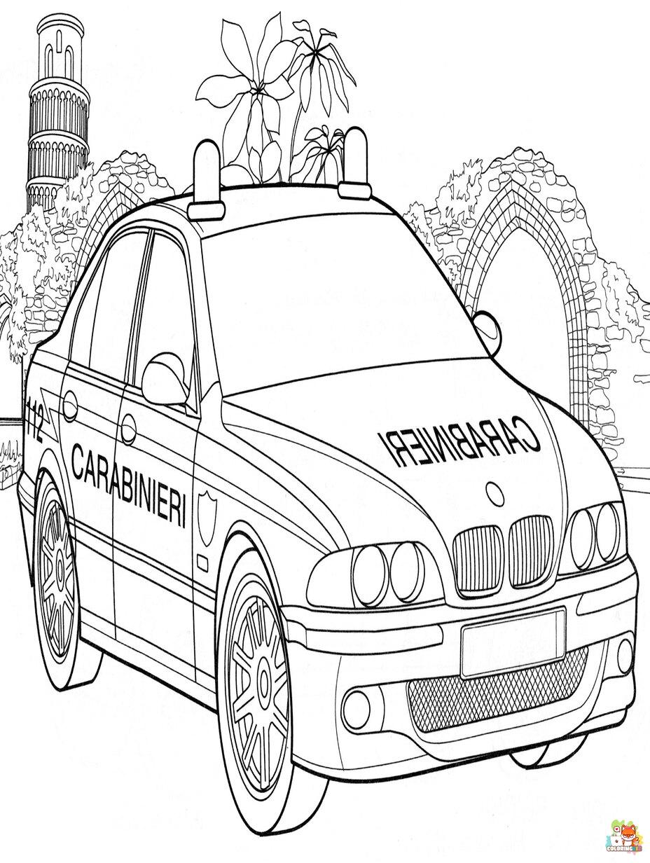 police car coloring pages printable free