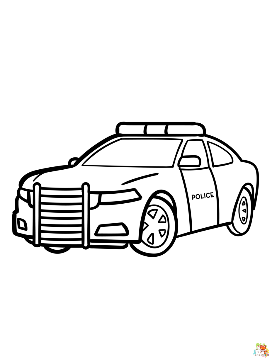 police car coloring pages printable