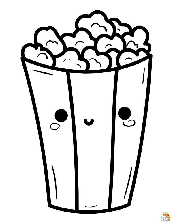 popcorn coloring pages 2