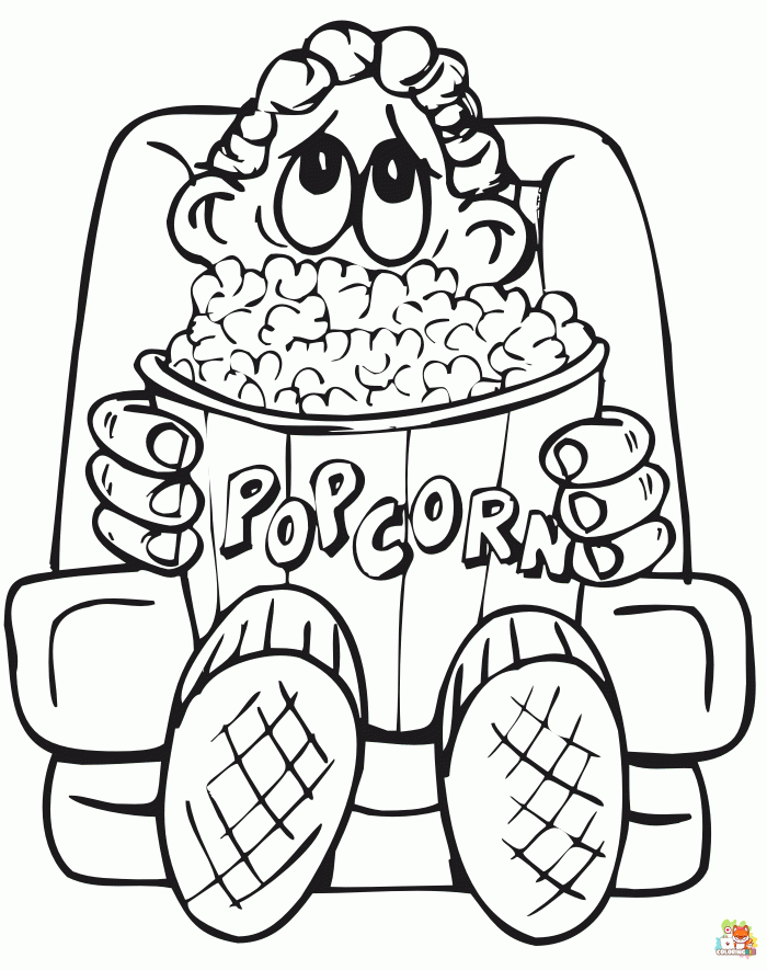 popcorn coloring pages 4
