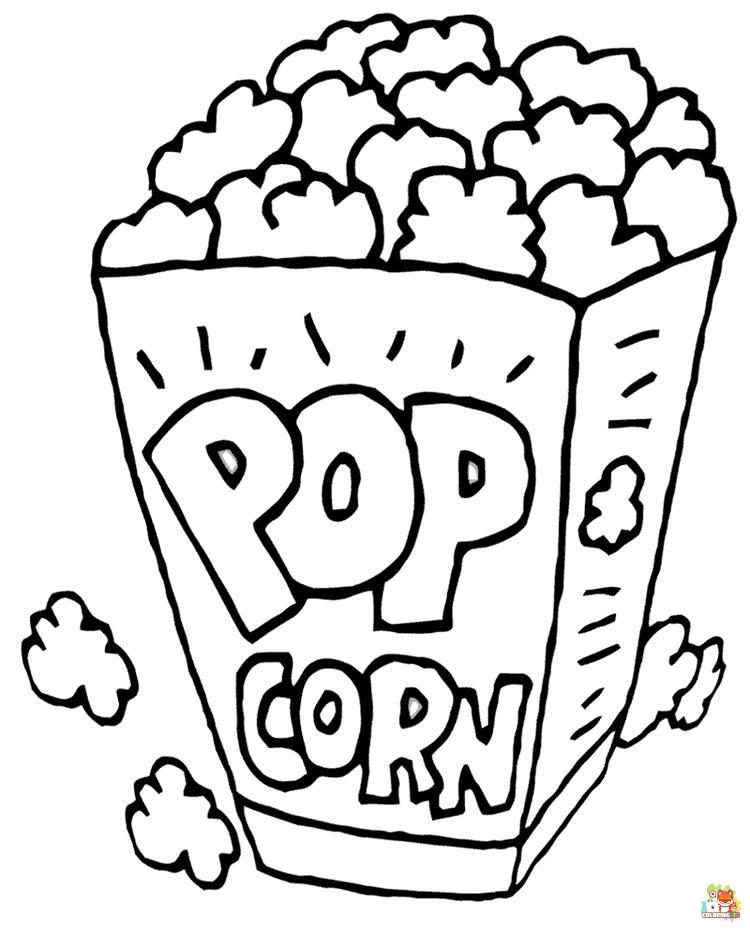 popcorn coloring pages free