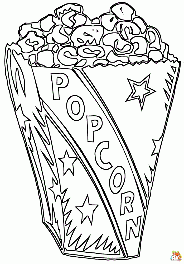 popcorn coloring pages printable