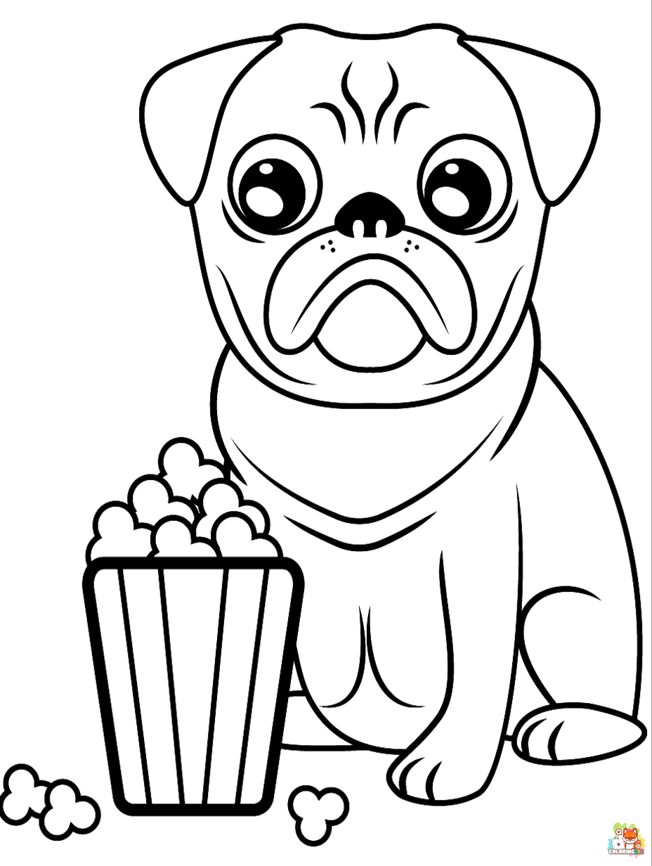 pug coloring pages 2