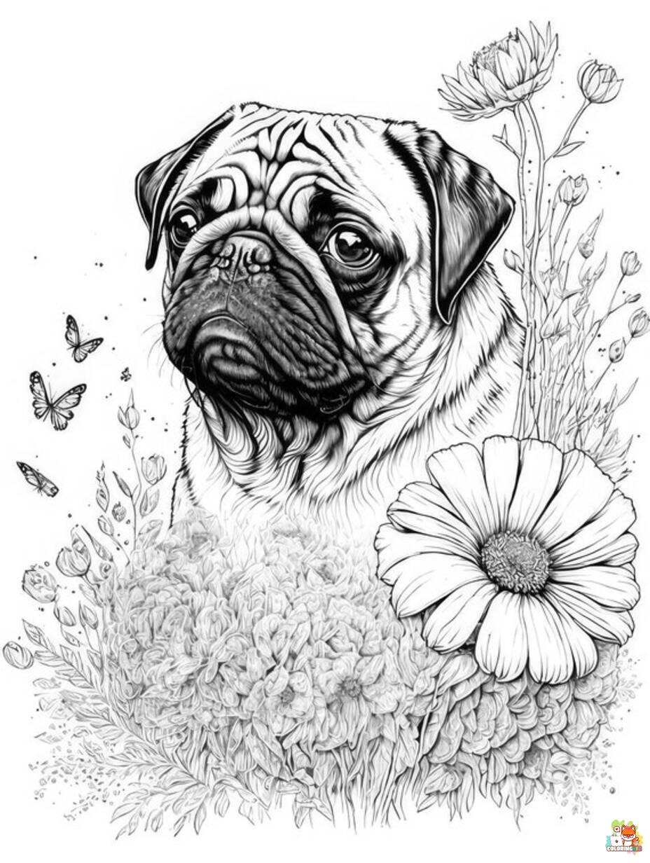 pug coloring pages 4