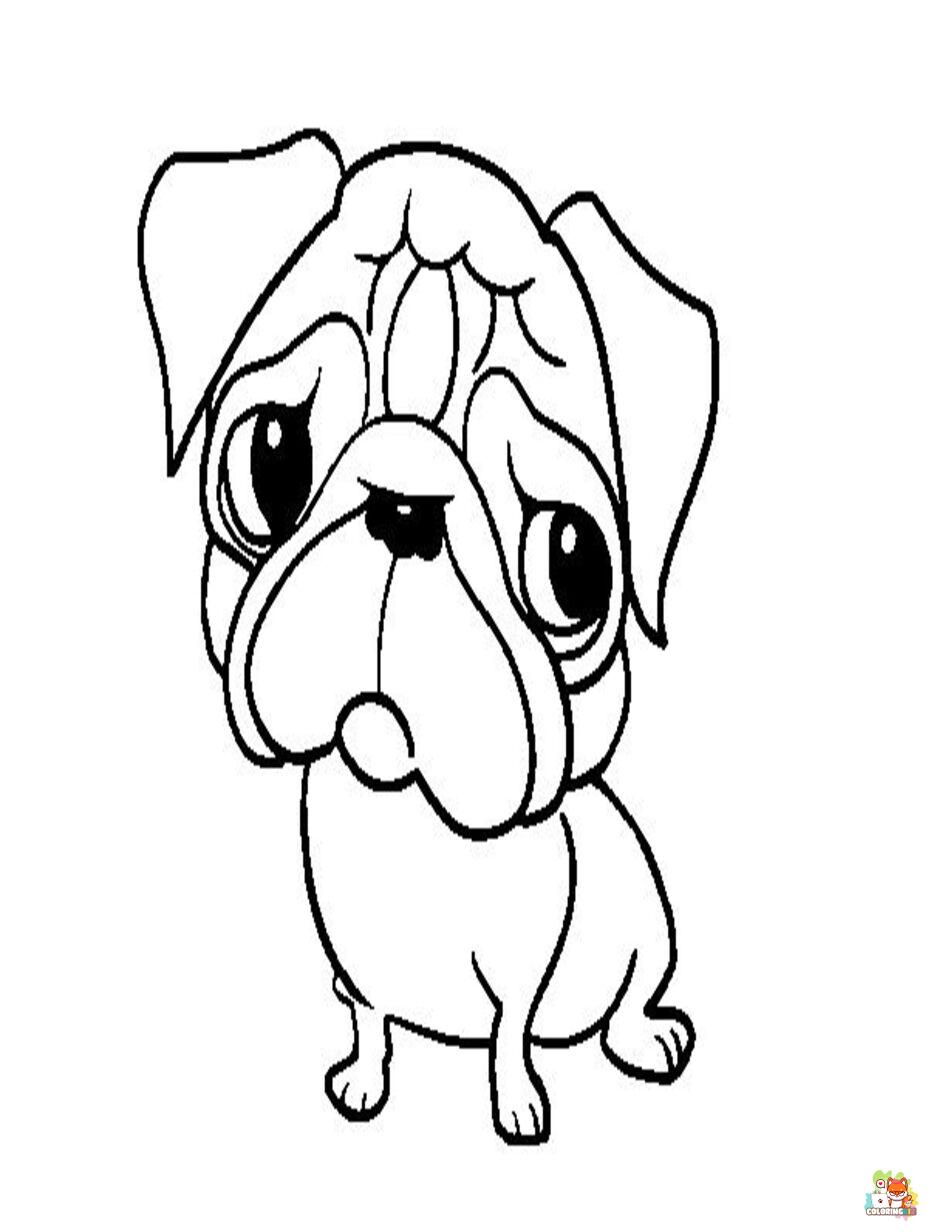 pug coloring pages printable