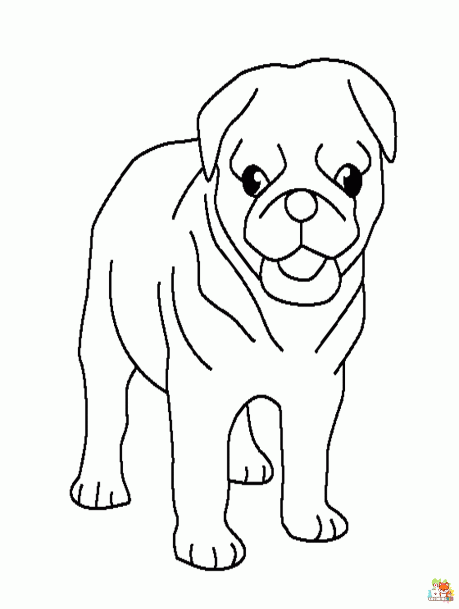 pug coloring pages to print