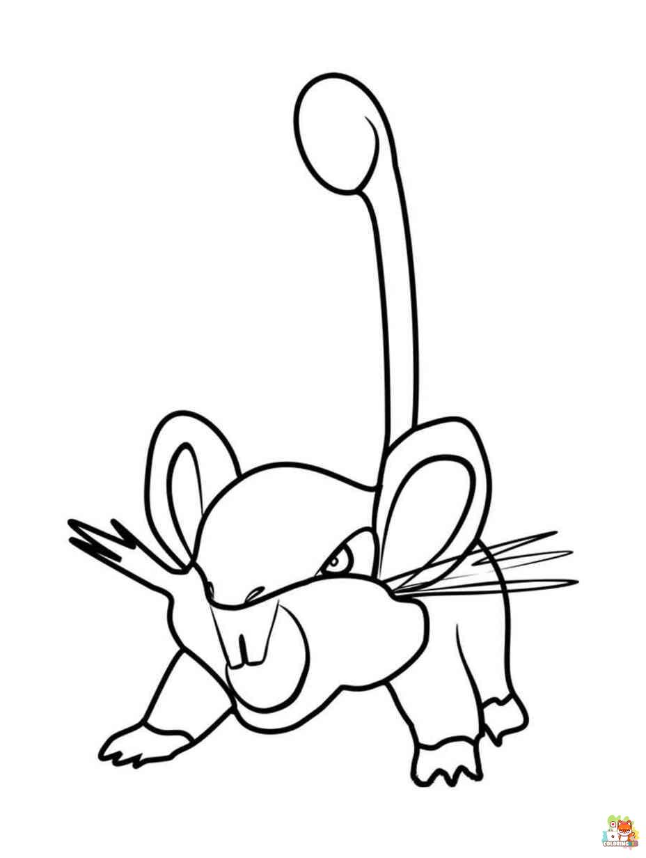 rattata coloring pages printable free