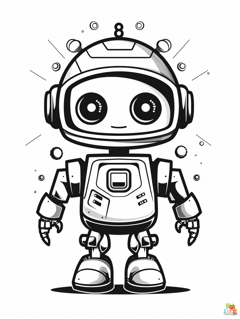 robot coloring pages free