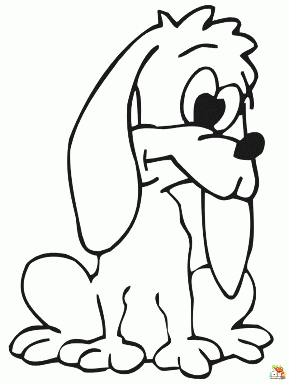 sad puppy coloring pages free