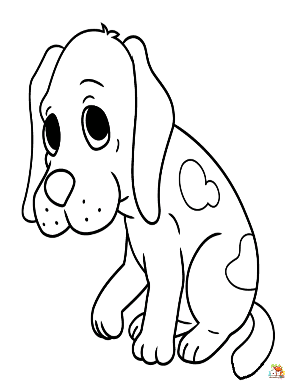 sad puppy coloring pages printable free