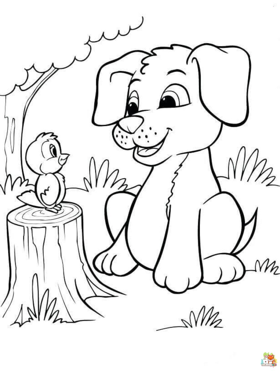 sad puppy coloring pages printable