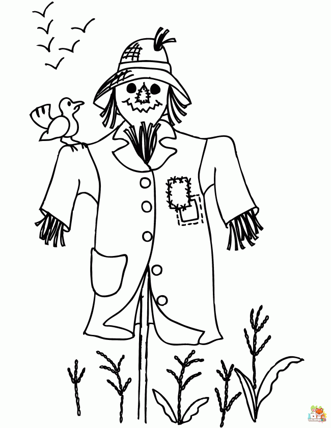 scarecrow coloring pages 2