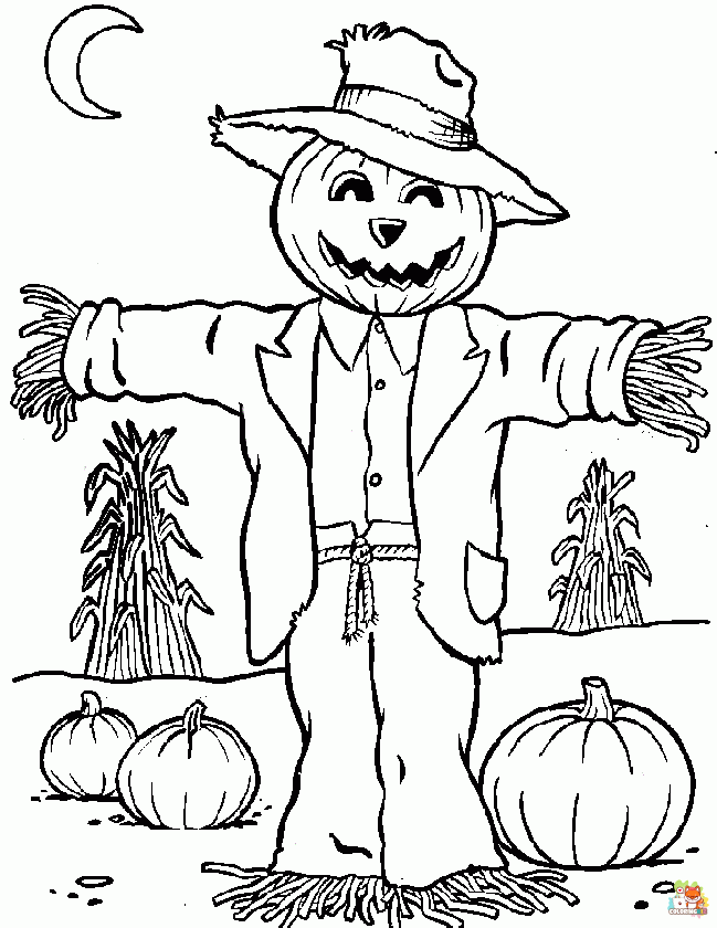 scarecrow coloring pages 4