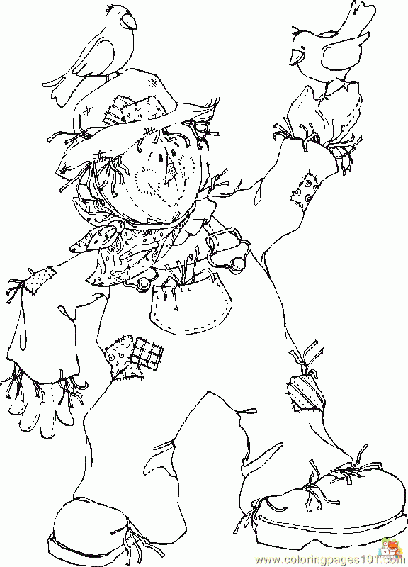 scarecrow coloring pages free