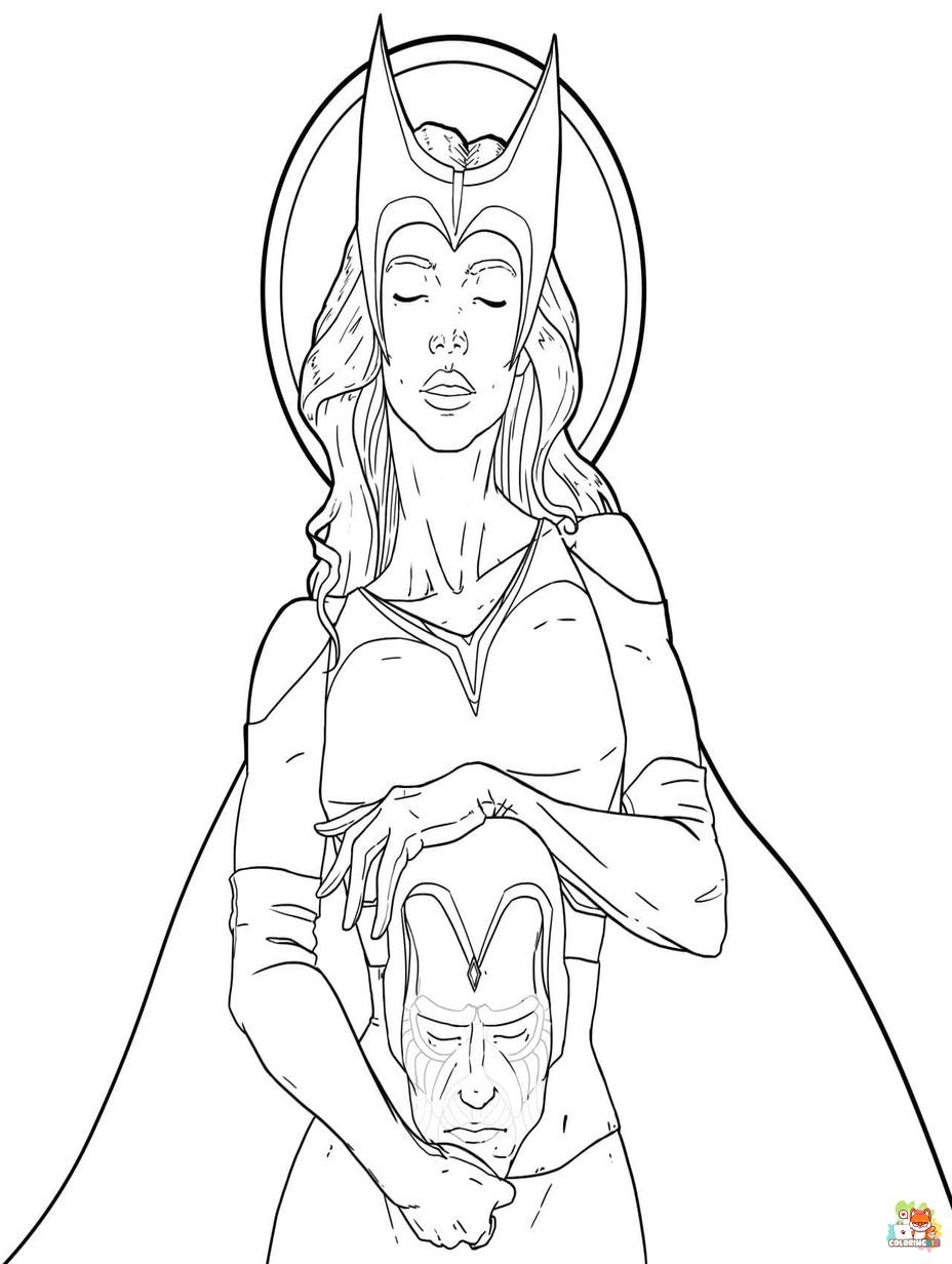 scarlet witch coloring pages printable