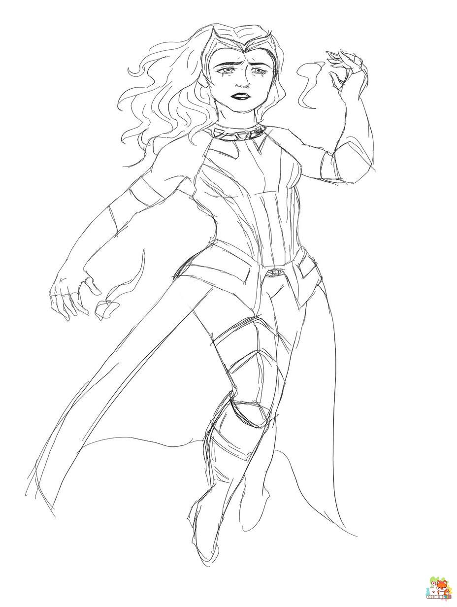 scarlet witch coloring pages to print
